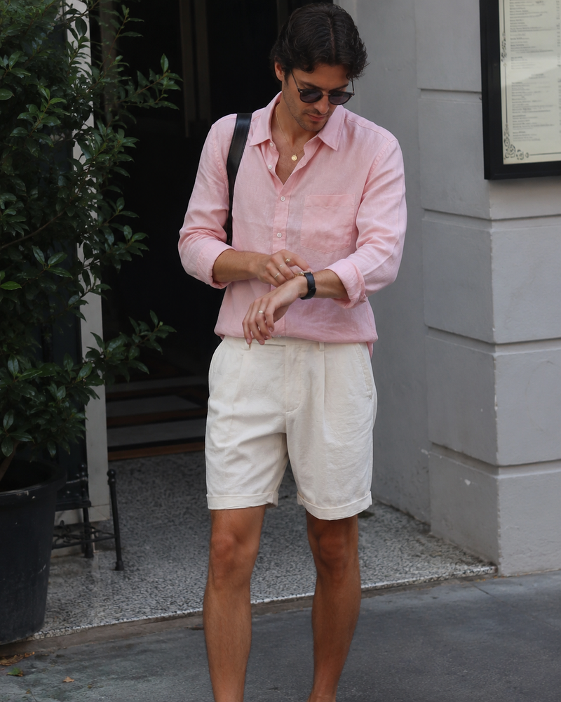 “@andreleone in the De Luca Shirt and Sabbia Shorts”